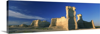 Rock formations on a landscape, Monument Rocks, Gove County, Kansas