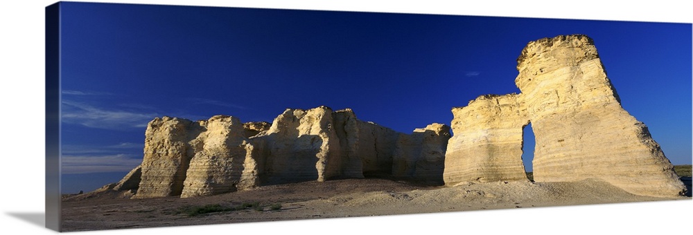 Rock formations on a landscape, Monument Rocks, Gove County, Kansas