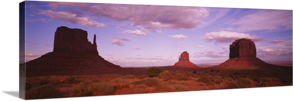 Rock formations on a landscape, Monument Valley Tribal Park, Utah ...