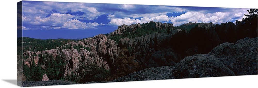 Rock formations on a landscape, Needles Highway, Harney Peak, Black Hills National Forest, Custer County, South Dakota,