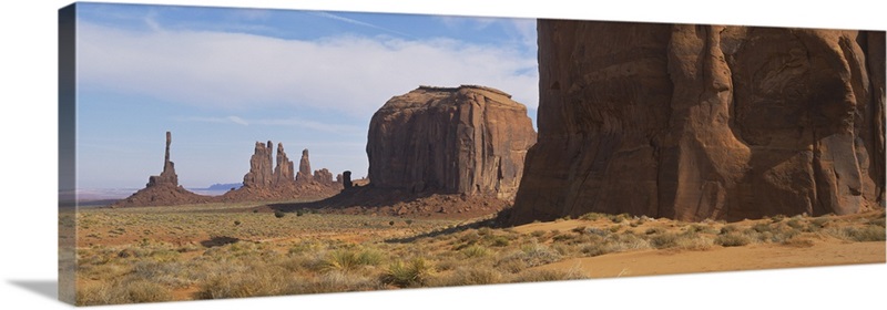 Rock formations on a landscape, North Window, Monument Valley, Monument ...