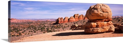 Rock formations on an arid landscape, Big Mac, Coyote Butte, Paria Canyon Vermilion Cliffs Wilderness, Utah,