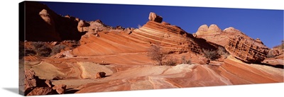 Rock formations on an arid landscape, Coyote Butte, Vermillion Cliffs, Paria Canyon, Arizona,