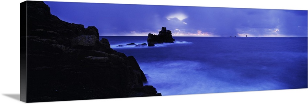 Rocks in the sea, Armed Knight, Land's End, Cornwall, England