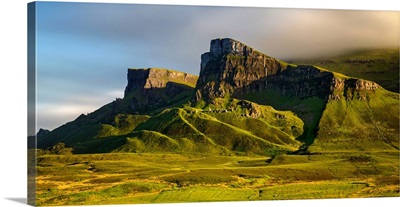 Rocks of Quiraing at Trotternish Ridge at sunset, Isle of Skye, Scotland