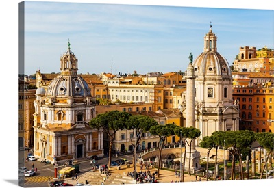 Rome, Italy, Piazza Della Madonna Di Loreto And Trajan's Column