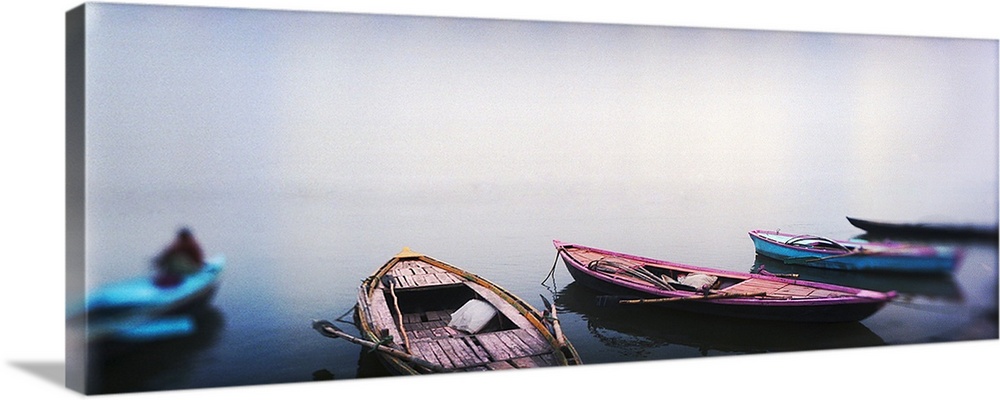 Row boats in a river, Ganges River, Varanasi, Uttar Pradesh, India