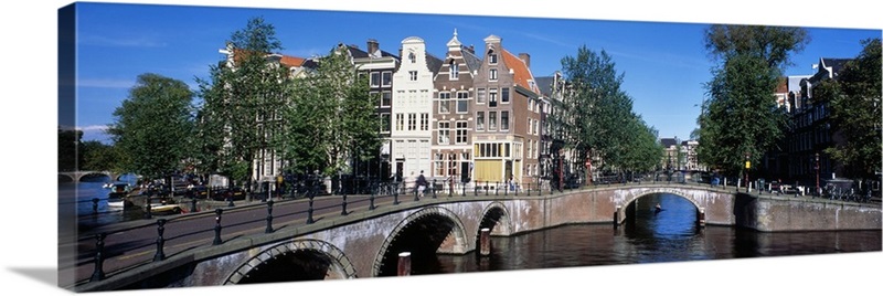 Row houses on Channel Amsterdam Netherlands | Great Big Canvas