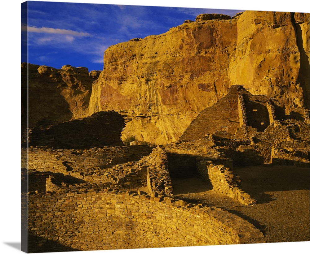 Ruins of a monument, Anasazi Ruins, Chaco Canyon, Chaco Culture National Historical Park, San Juan County, New Mexico
