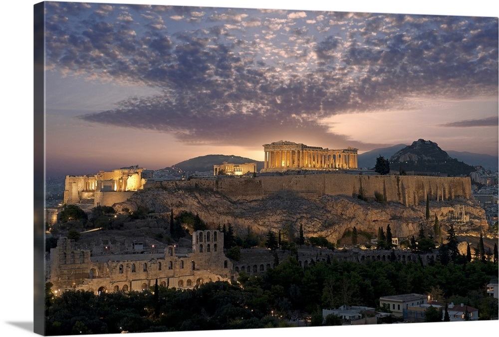 Ruins of a temple, Athens, Attica, Greece Wall Art, Canvas Prints