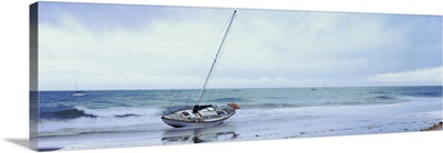 Sailboat in ocean, Santa Barbara, Santa Barbara County, California