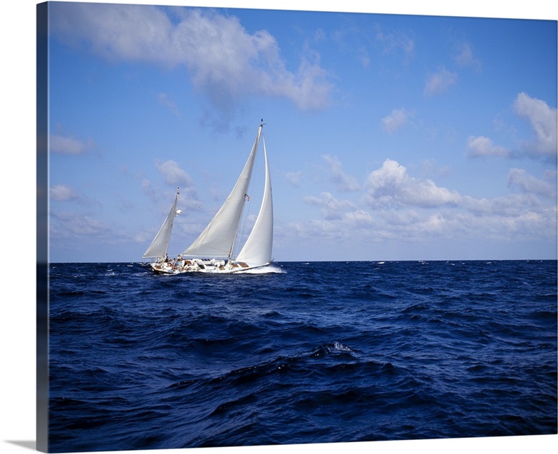 Sailboat in the sea, Bahamas Great Big Canvas