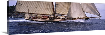 Sailboat in the sea, Schooner, Antigua, Antigua and Barbuda