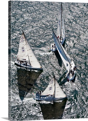Sailboats in Swan NYYC Invitational Regatta, Newport, Rhode Island