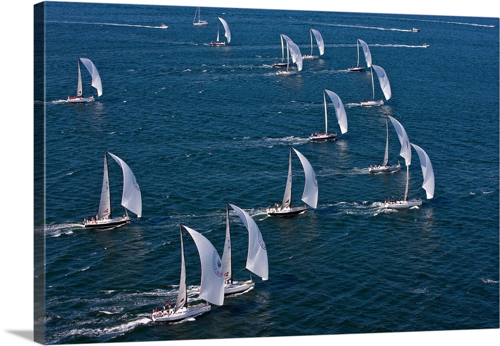 Sailboats in Swan NYYC Invitational Regatta, Newport, Rhode Island, USA