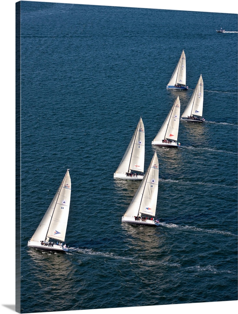 Sailboats in Swan NYYC Invitational Regatta, Newport, Rhode Island, USA