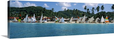 Sailboats on the beach, Grenada Sailing Festival, Grand Anse Beach, Grenada