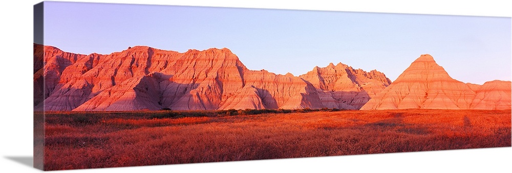 Sandstone rocks on a landscape, Wildlife Loop Road, Saddle Pass Trail, Badlands National Park, South Dakota,