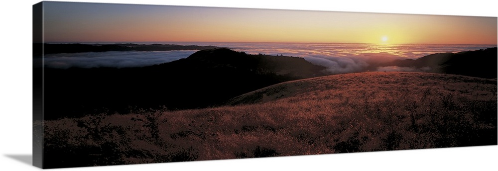 Santa Cruz Mountains at sunset CA