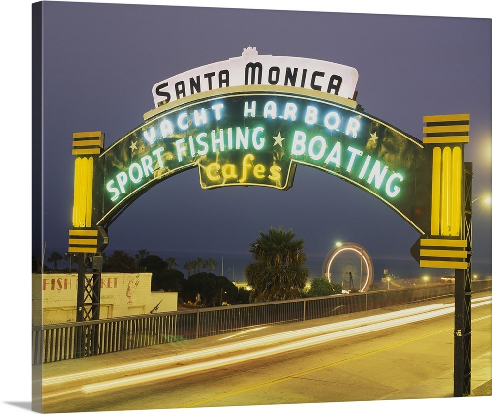 Santa Monica Pier Sign Santa Monica CA Wall Art, Canvas ...