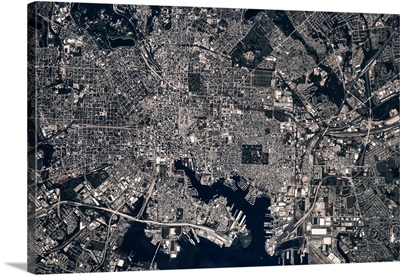 Satellite view of Baltimore, Maryland