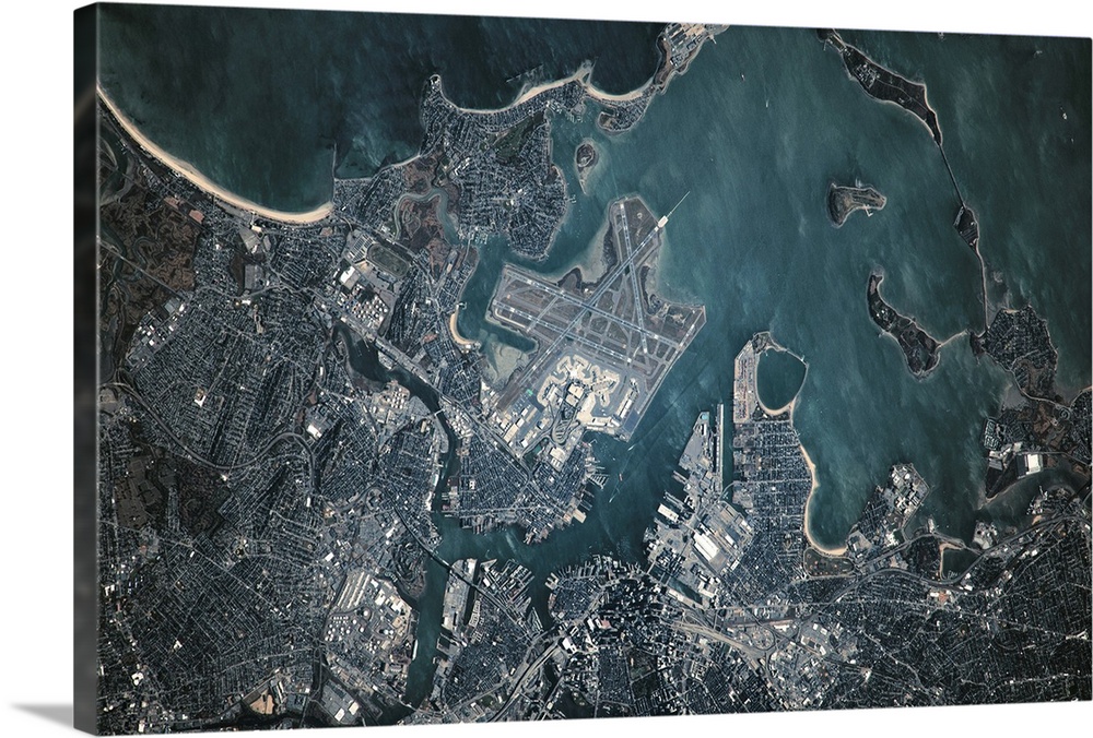 Satellite view of Boston, Massachusetts, USA