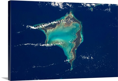 Satellite view of Crooked Island, Bahamas