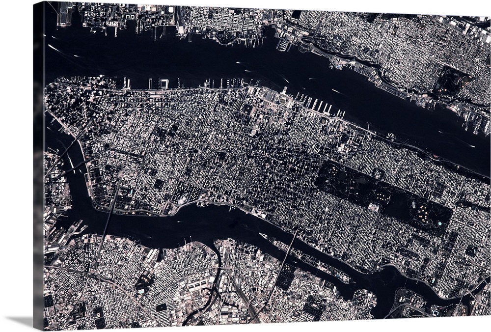 Satellite view of Manhattan, New York City, New York State, USA