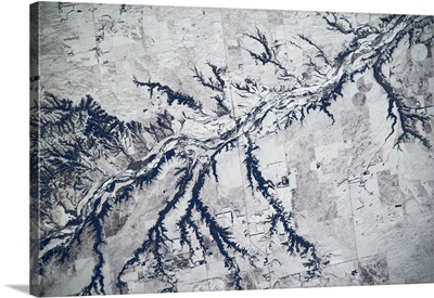 Satellite view of Neobrara River near Newman Grove, Nebraska