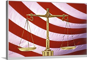 Scales of Justice American Flag Wall Art, Canvas Prints, Framed Prints ...