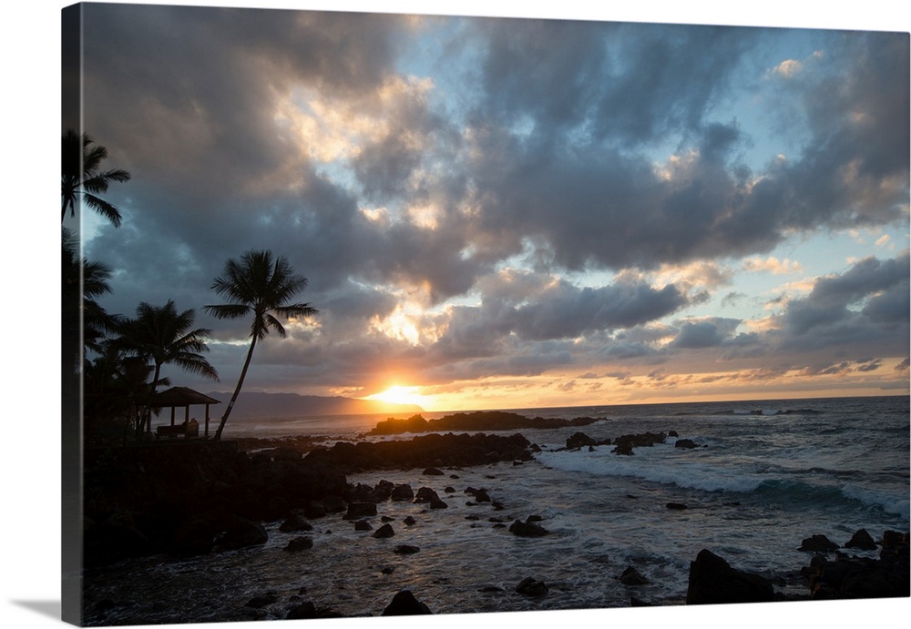 Scenic view of beach during sunset, Hawaii, USA