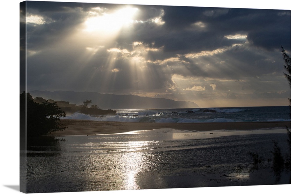 Scenic view of beach during sunset, Hawaii, USA