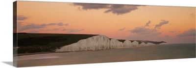 Scenic View Of Coastline, English Channel, Seven Sisters Country Park, Sussex, England