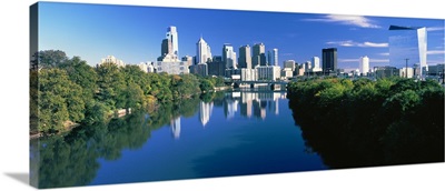 Schuylkill River with skyscrapers in the background, Philadelphia, Pennsylvania