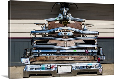 Sculpture made by various parts of automobiles, Crested Butte, Colorado