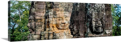 Sculptures At Bayon Temple, Angkor Thom, Angkor, Cambodia