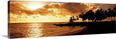 Sea at sunset, Honomalino Beach, Hawaii