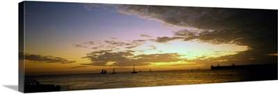 Sea at sunset, Key West, Monroe County, Florida,