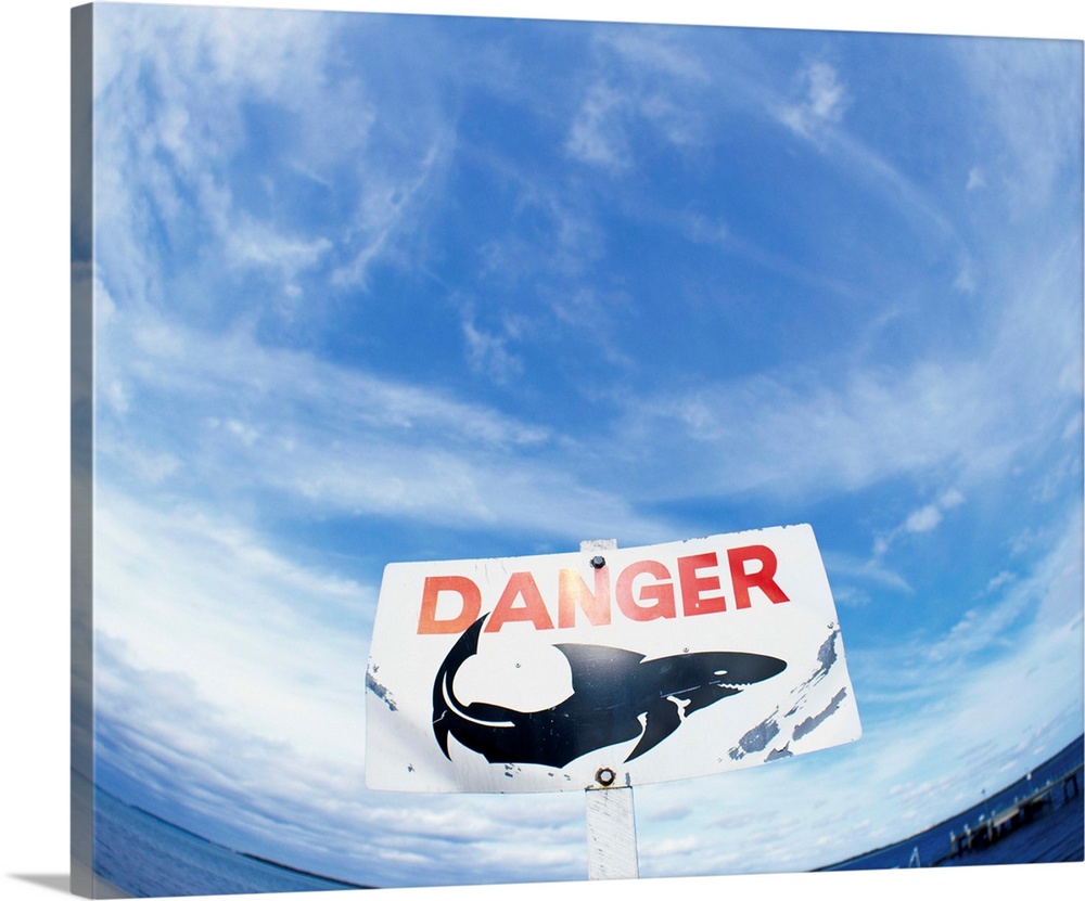Shark Danger Sign Sydney Australia