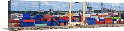 Shipping containers at a port, Riga, Latvia