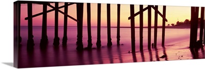 Silhouette of a pier at sunrise, Malibu Pier, Malibu, Los Angeles County, California