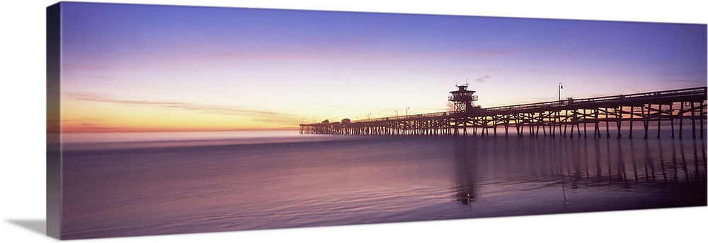 Silhouette of a pier, San Clemente Pier, Los Angeles County, California, USA
