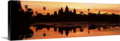 Silhouette of a temple, Angkor Wat, Angkor, Cambodia
