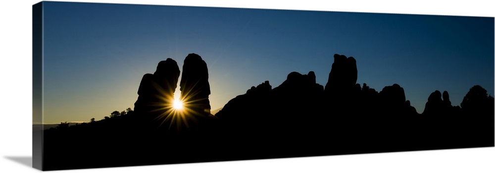 Silhouette of cliffs at Arches National Park, Grand County, Utah, USA