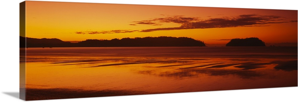 Silhouette of hills at sunrise, Samara Beach, Guanacaste Province, Costa Rica