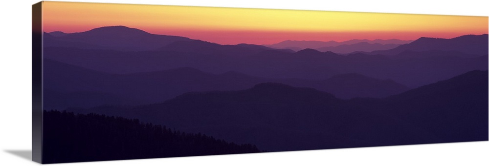 Silhouette of mountains at dawn, Clingman's Dome, Great Smoky Mountains National Park, North Carolina