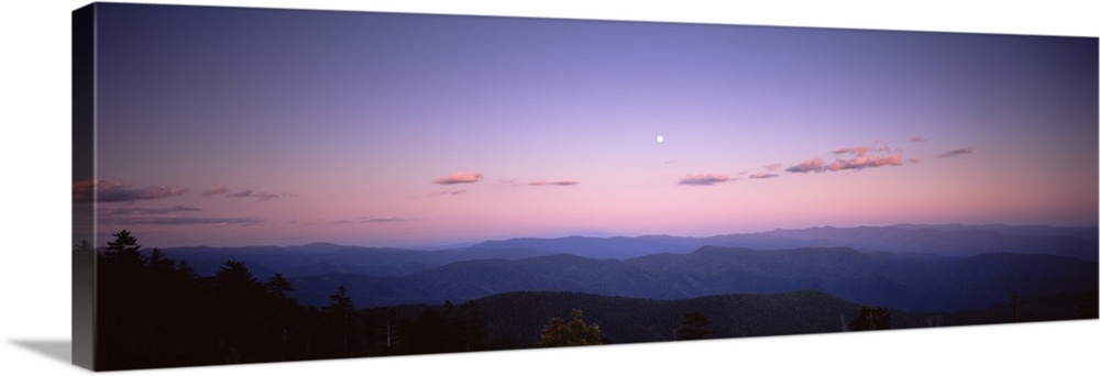 Silhouette of mountains at dusk, Great Smoky Mountains National Park, North Carolina