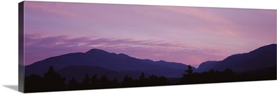 Silhouette of mountains at dusk, Lake Placid, Adirondack Mountains, New York State