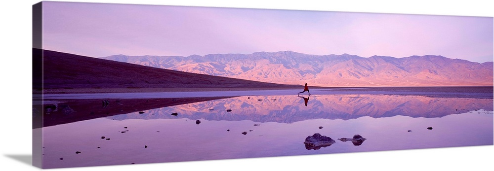 Single Woman Jogging Badwater Death Valley National Monument CA