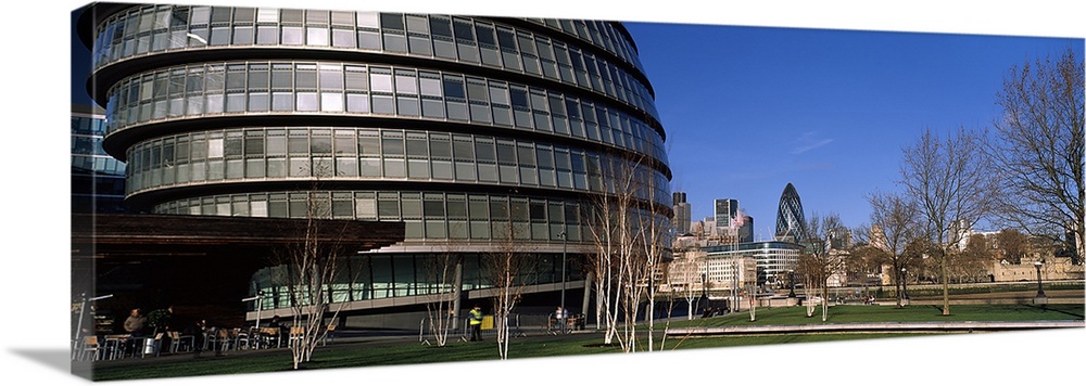 Buildings in a city, Sir Norman Foster Building, London, England